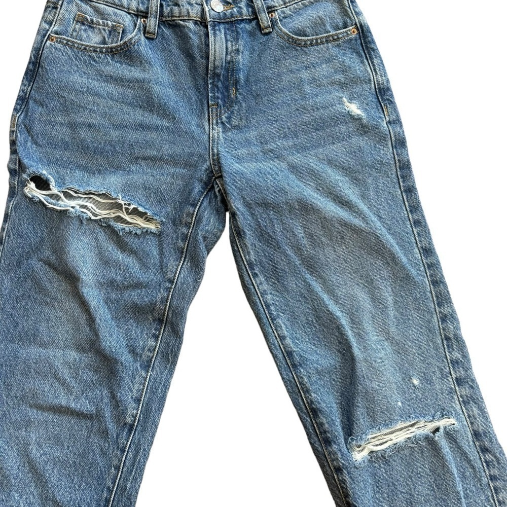 Pacsun 90’s Straight Leg Blue Jeans Women’s 25 Distressed Cropped Denim Casual - Picture 5 of 12